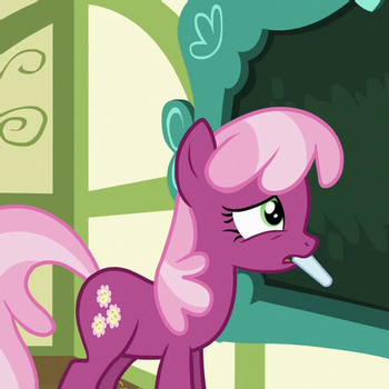 https://mediaproxy.tvtropes.org/width/350/https://static.tvtropes.org/pmwiki/pub/images/cheerilee_using_chalk3b_twilight_looking_embarrassed_s7e3_7.png